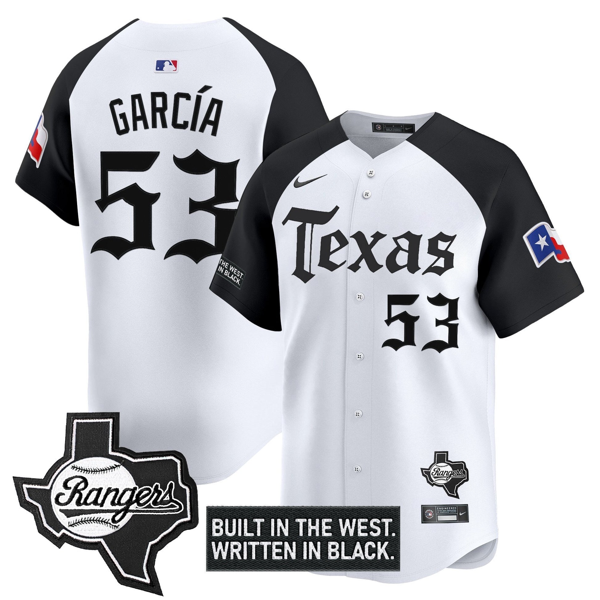 Men's Texas Rangers 'Gothic Frontier Edition' Vapor Premier Limited Jersey - All Stitched