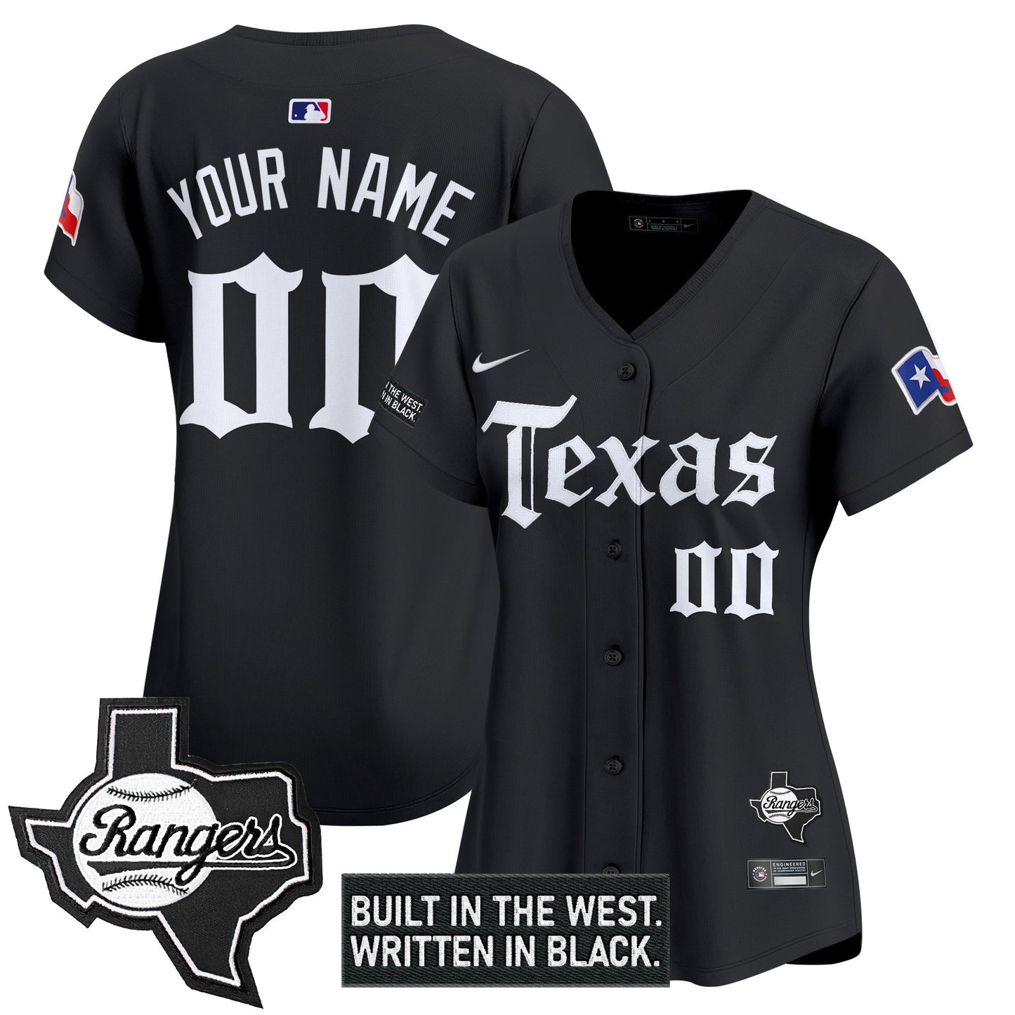 Texas Rangers 'Gothic Frontier Edition' Vapor Premier Limited Custom Jersey - All Stitched