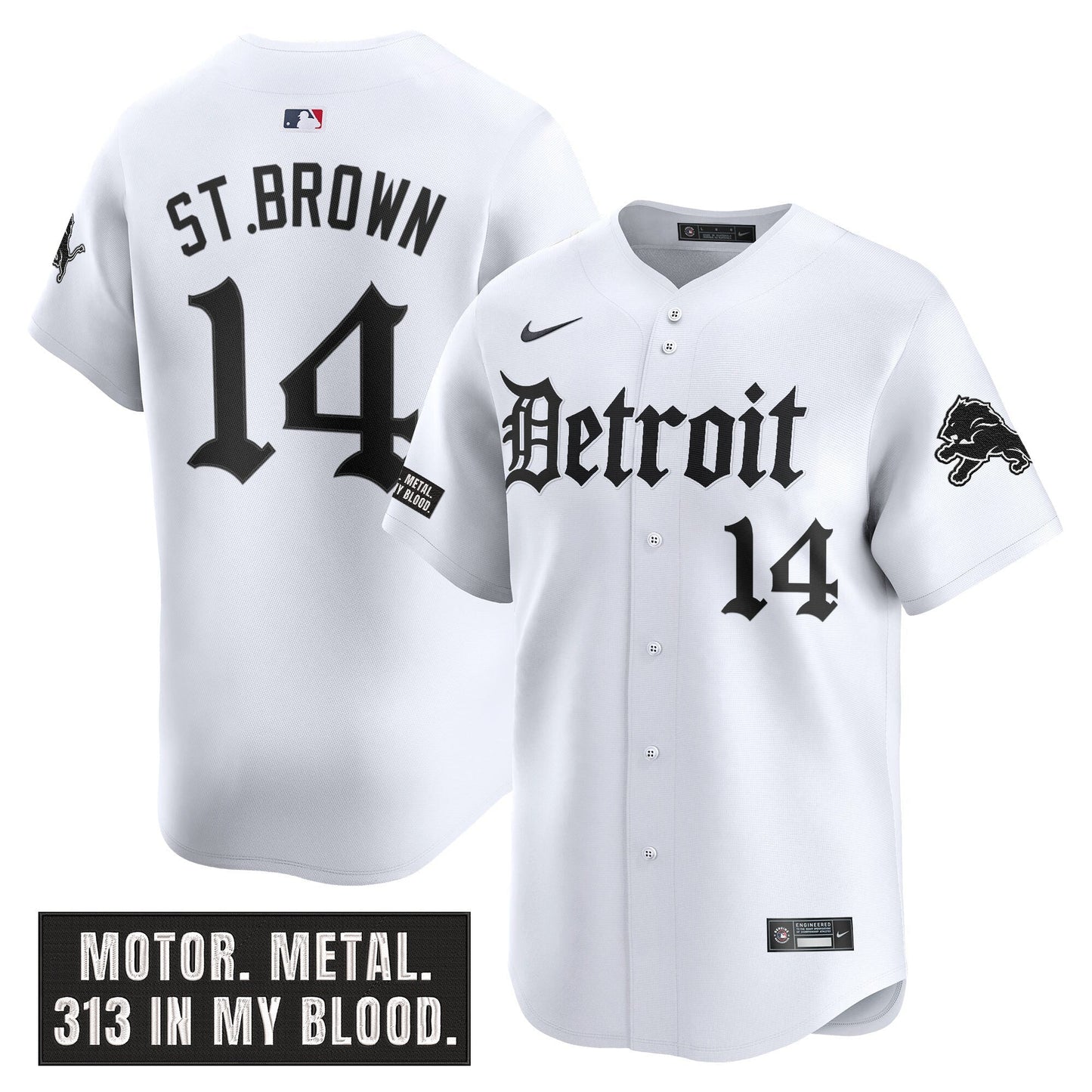 Men's Detroit Lions 'Motor Gothic Edition' Vapor Premier Limited Jersey - All Stitched