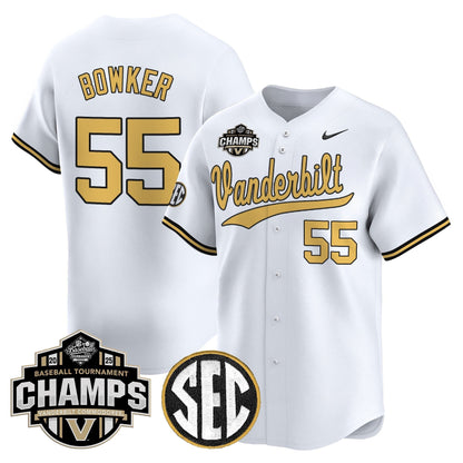 Men's Vanderbilt Commodores 2025 SEC Conference Tournament Champions Vapor Premier Limited Jersey - All Stitched