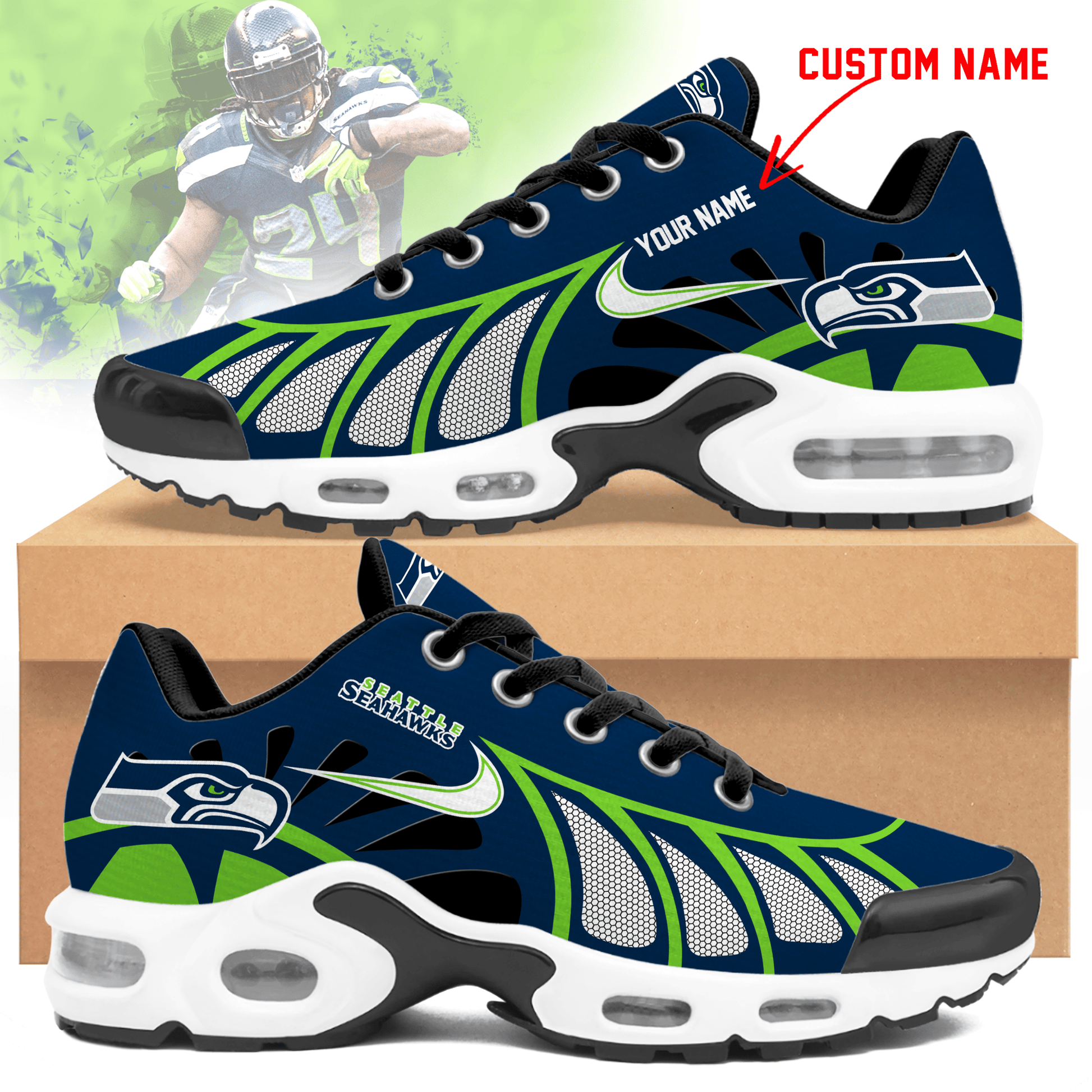 Seattle Seahawks | Personalized Air Max Shoes Limited Edition TD 050625