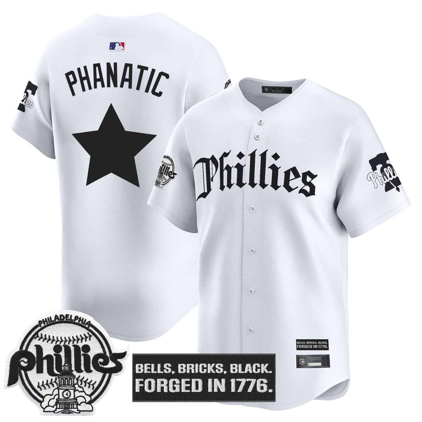 Men's Philadelphia Phillies 'Gothic Liberty Edition' Vapor Premier Limited Jersey - All Stitched