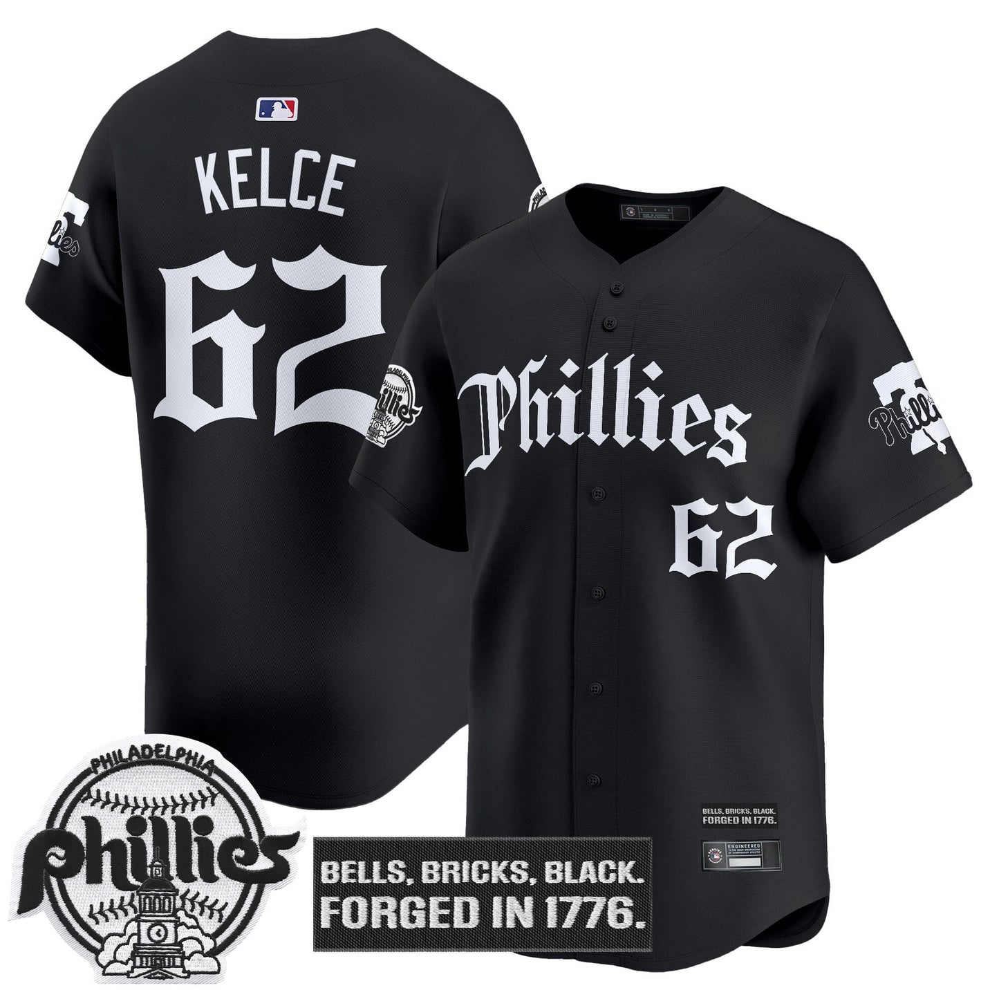 Men's Philadelphia Phillies 'Gothic Liberty Edition' Vapor Premier Limited Jersey - All Stitched