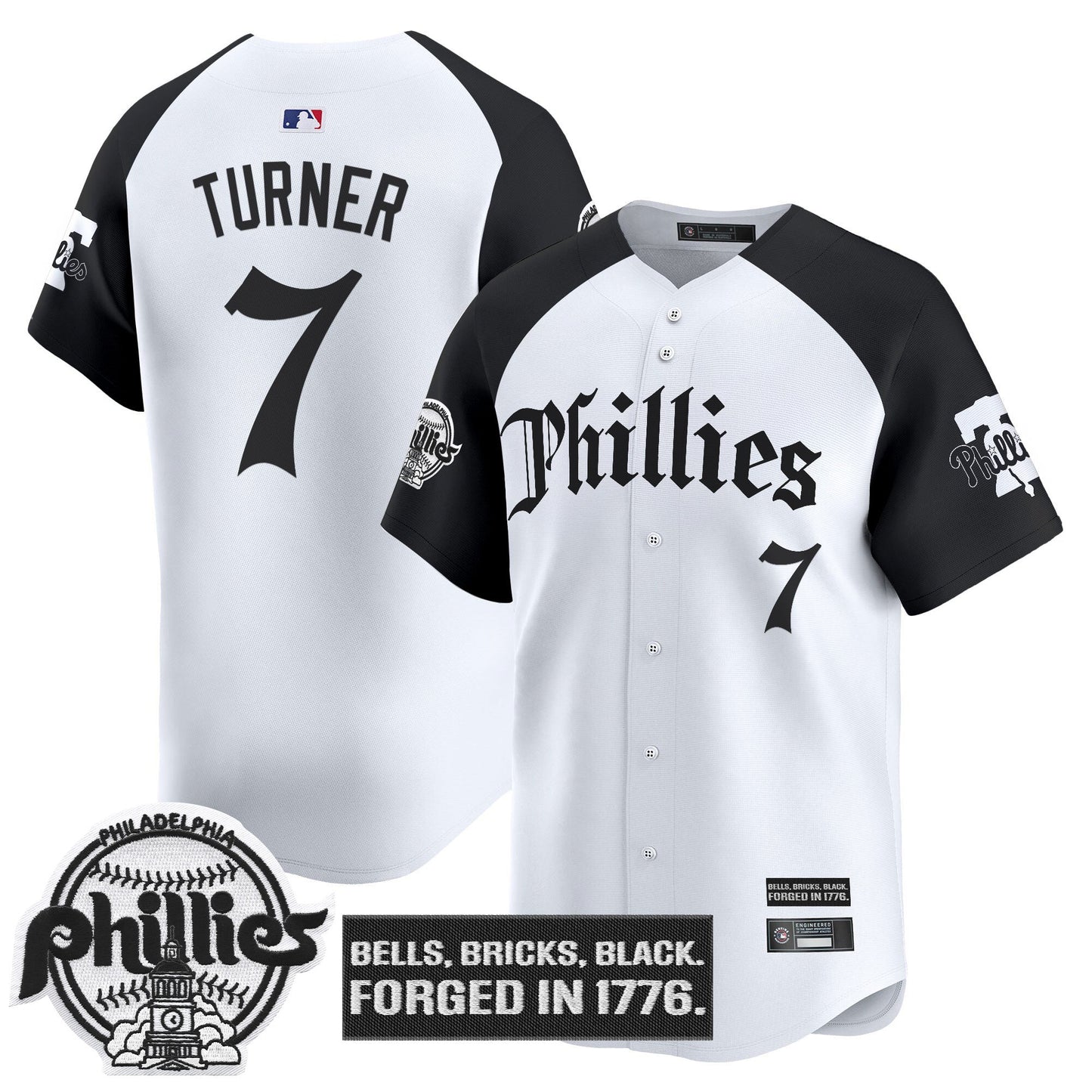 Men's Philadelphia Phillies 'Gothic Liberty Edition' Vapor Premier Limited Jersey - All Stitched