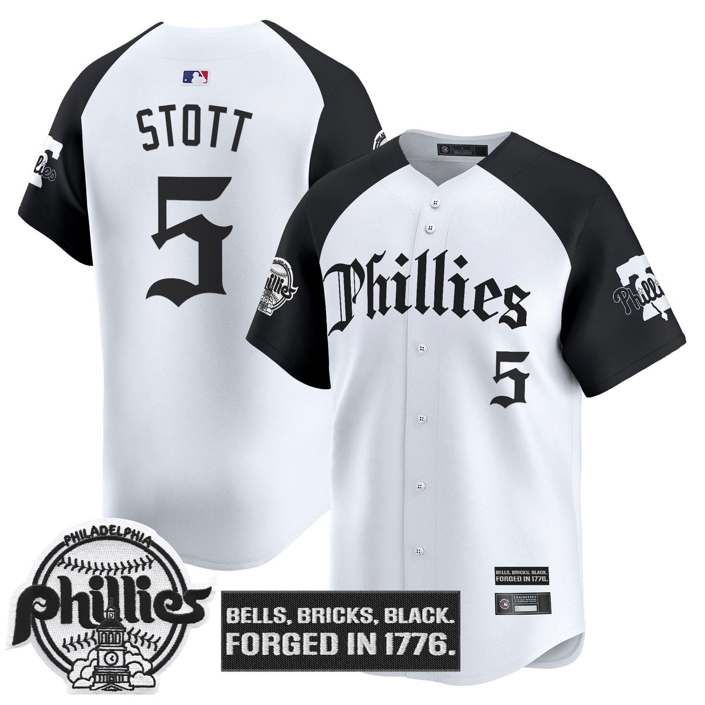 Men's Philadelphia Phillies 'Gothic Liberty Edition' Vapor Premier Limited Jersey - All Stitched