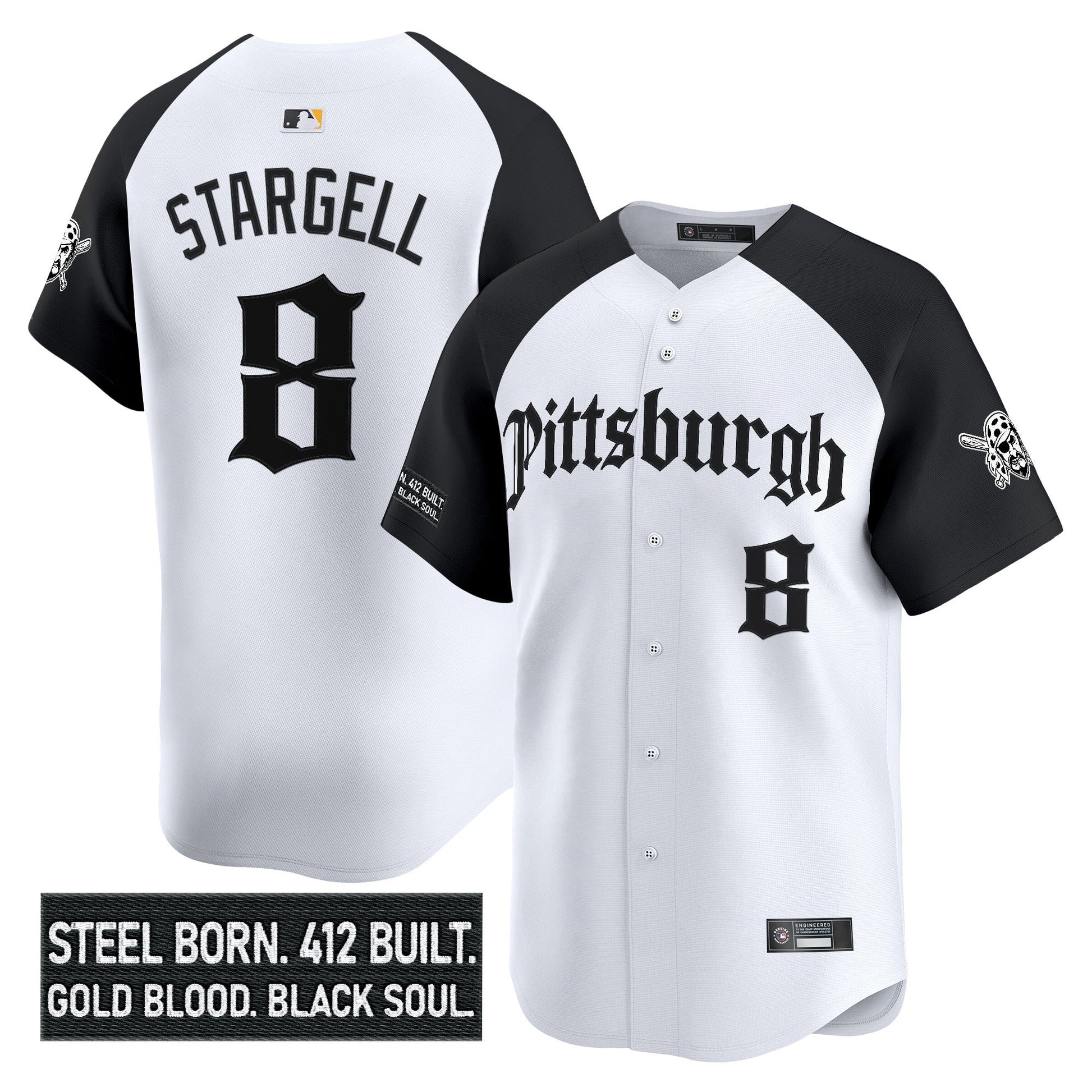 Men's Pittsburgh Pirates 'Gothic Steel City Edition' Vapor Premier Limited Jersey - All Stitched