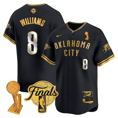 Men's Oklahoma City Thunder Baseball Jersey - Final Patch - All Stitched