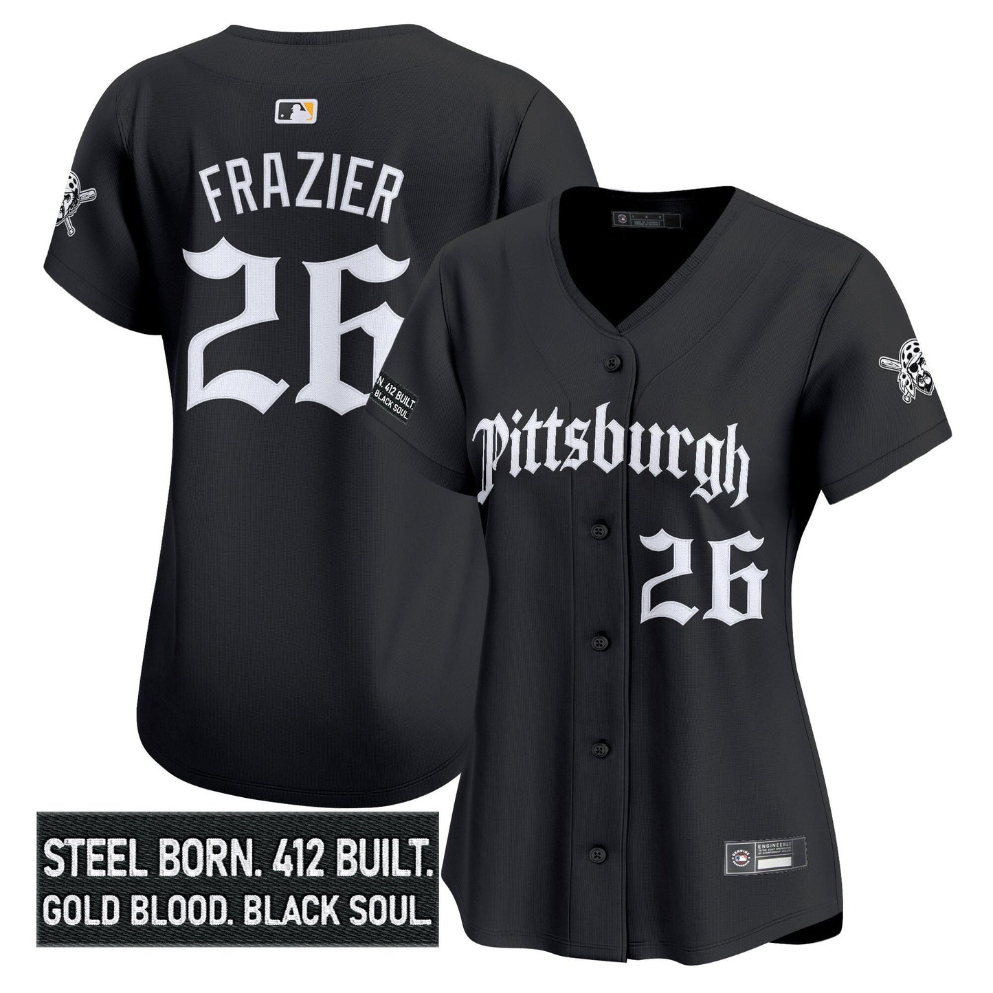 Women's Pittsburgh Pirates 'Gothic Steel City Edition' Vapor Premier Limited Jersey - All Stitched