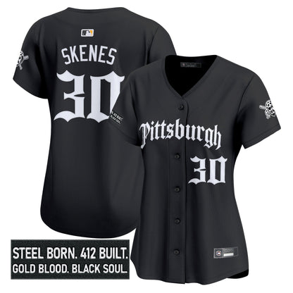 Women's Pittsburgh Pirates 'Gothic Steel City Edition' Vapor Premier Limited Jersey - All Stitched