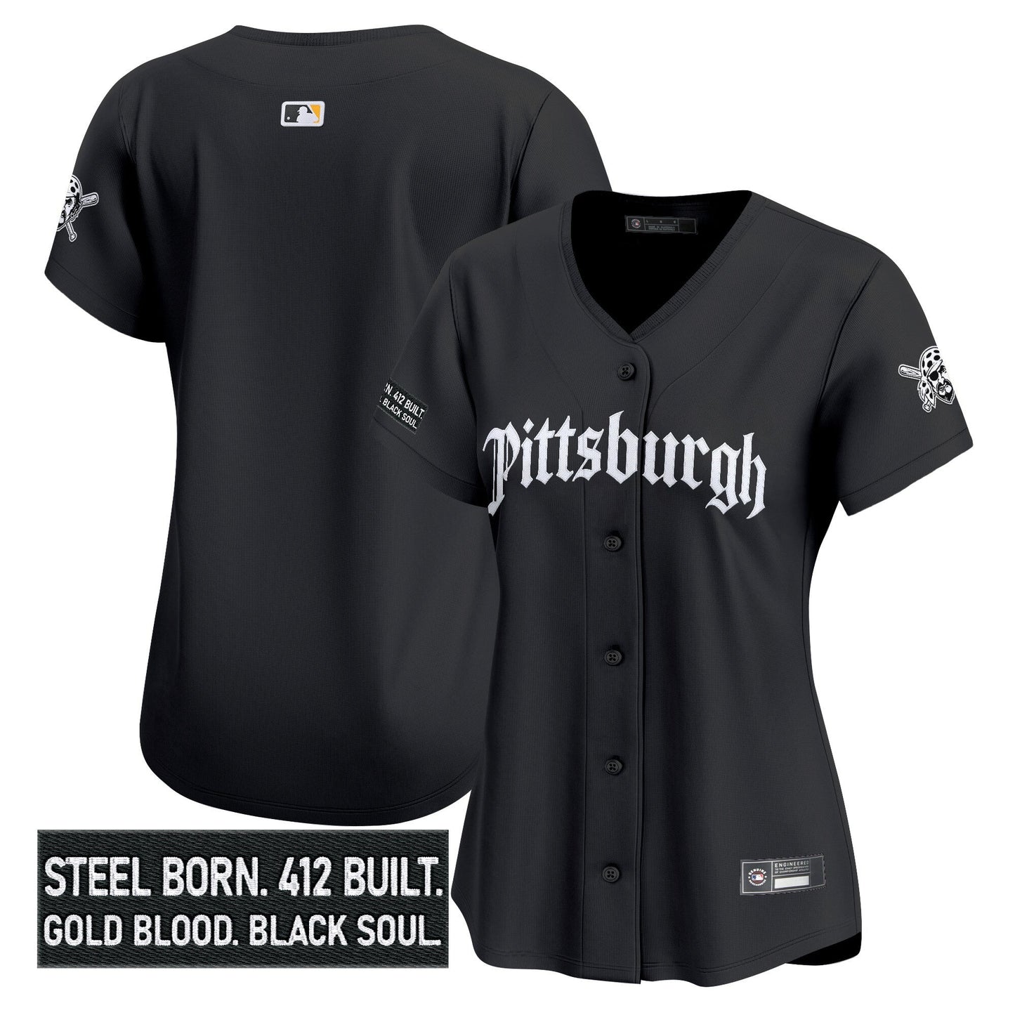 Women's Pittsburgh Pirates 'Gothic Steel City Edition' Vapor Premier Limited Jersey - All Stitched