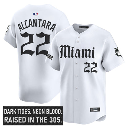 Men's Miami Marlins 'Gothic Vice Edition' Vapor Premier Limited Jersey - All Stitched