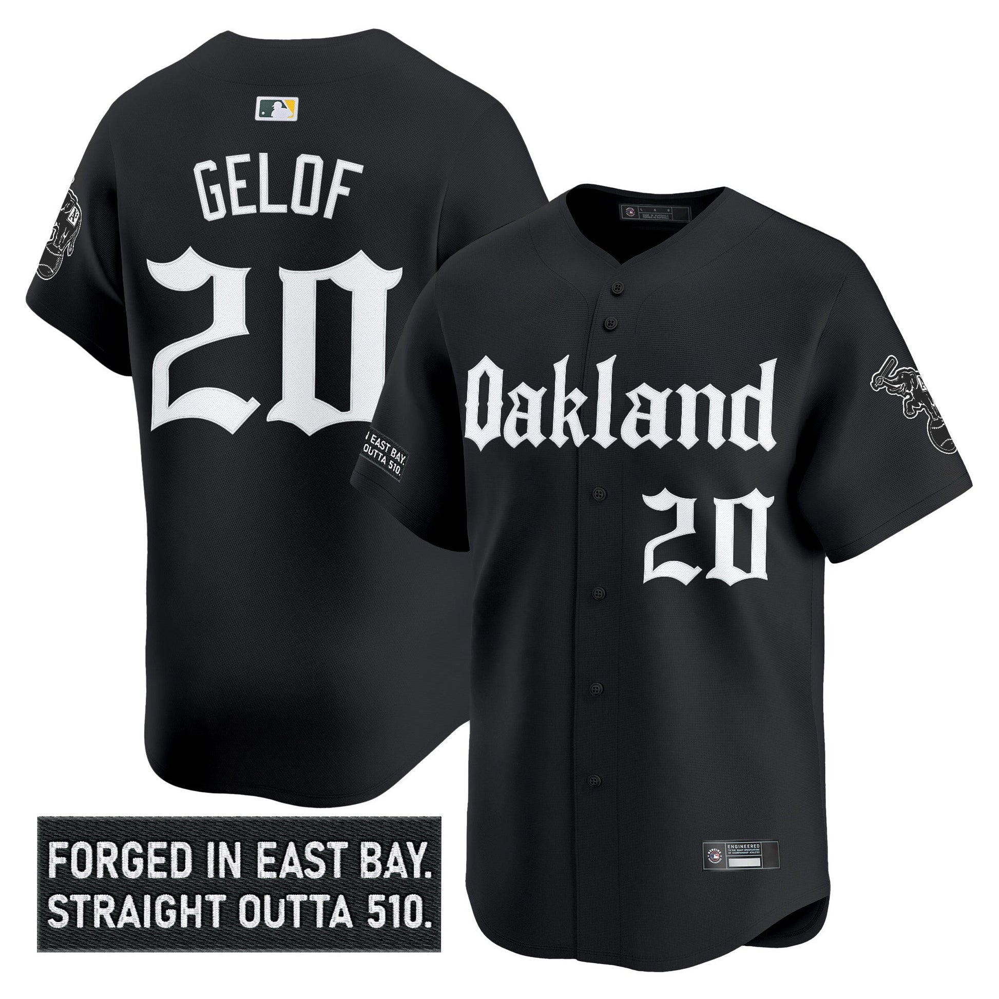 Men's Oakland Athletics 'Gothic East Bay Edition' Vapor Premier Limited Jersey - All Stitched