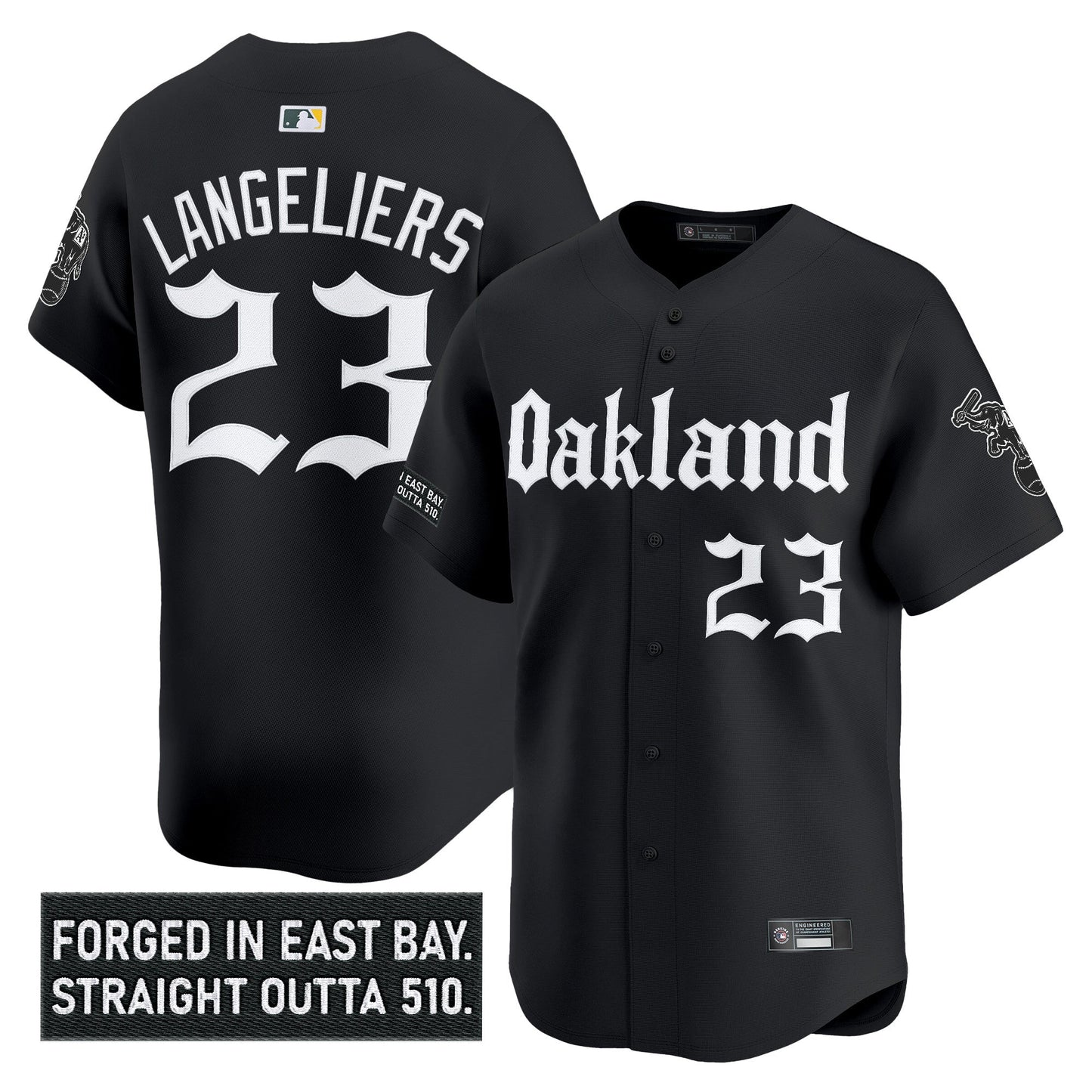 Men's Oakland Athletics 'Gothic East Bay Edition' Vapor Premier Limited Jersey - All Stitched
