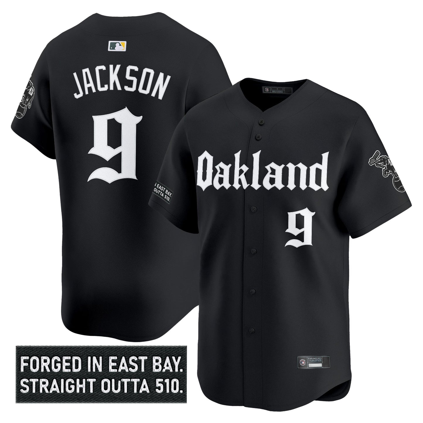 Men's Oakland Athletics 'Gothic East Bay Edition' Vapor Premier Limited Jersey - All Stitched