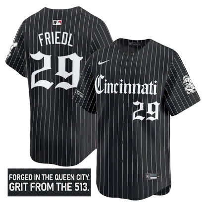 Men's Cincinnati Reds 'Gothic Queen City Edition' Vapor Premier Limited Jersey - All Stitched