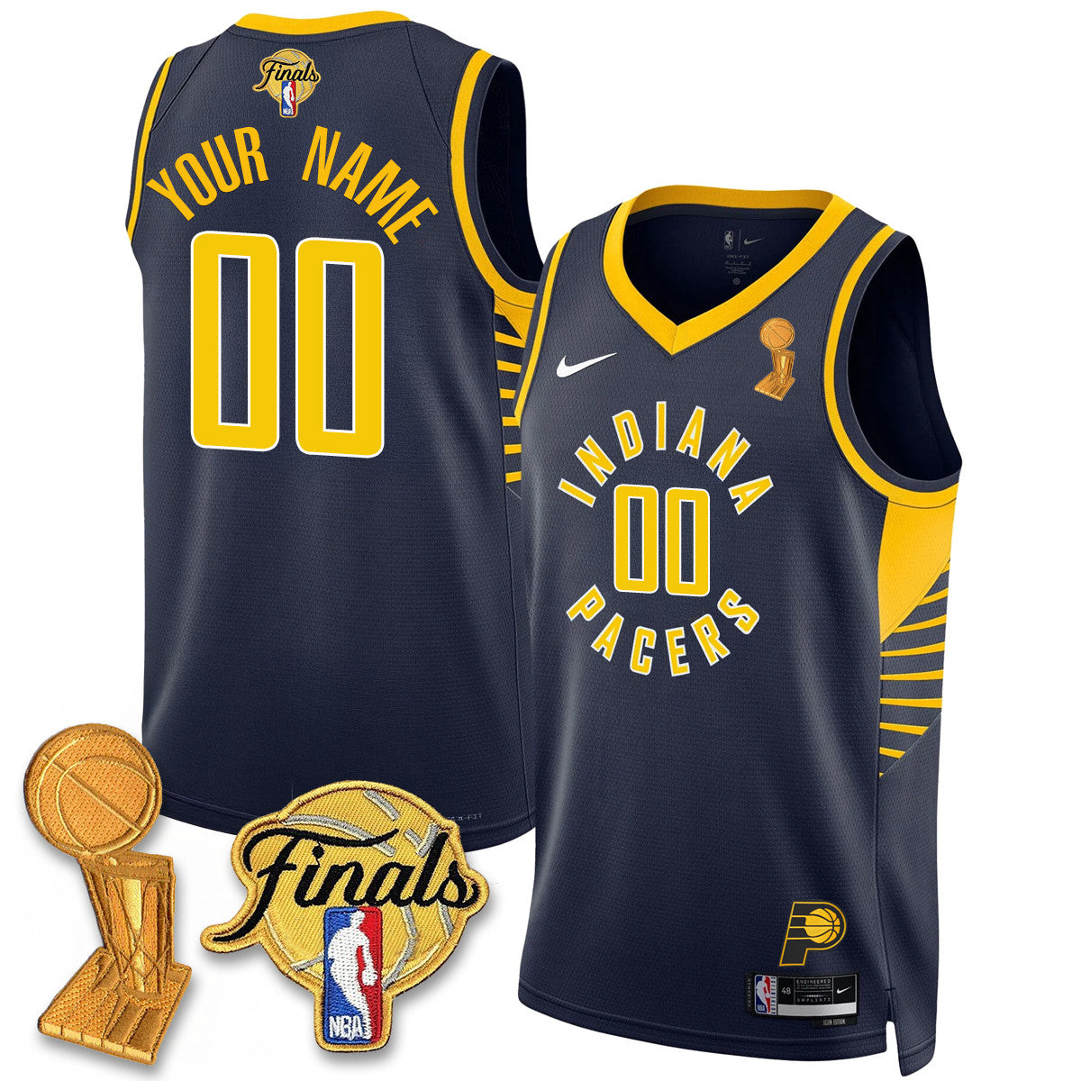 Indiana Pacers Swingman Custom Jersey - Final + Trophy Patch - All Stitched