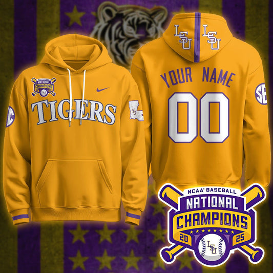 Custom LSU Tigers 2025 World Series Champions Limited Hoodie - All Stitched