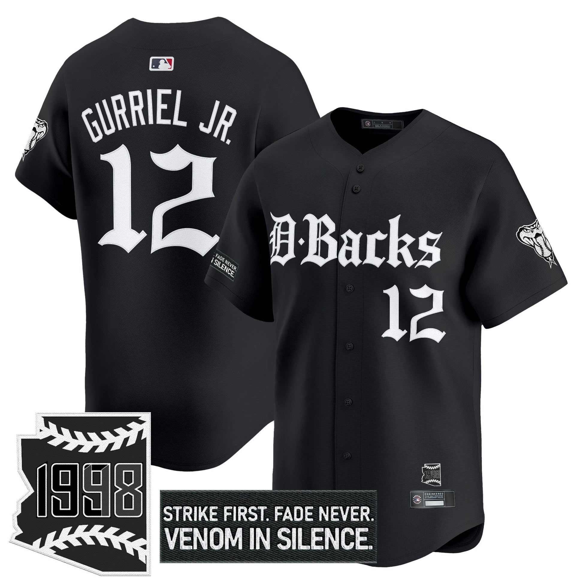 Men's Arizona Diamondbacks 'Gothic Desert Fang Edition' Vapor Premier Limited Jersey V2 - All Stitched