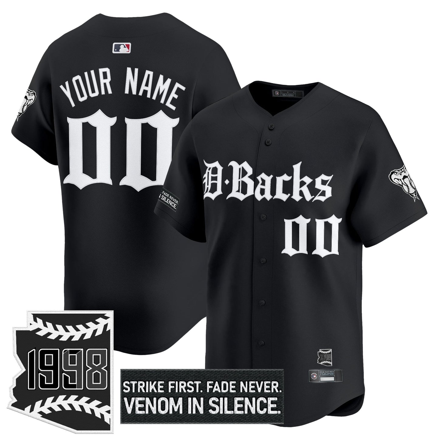 Arizona Diamondbacks 'Gothic Desert Fang Edition' Vapor Premier Limited Custom Jersey V2 - All Stitched