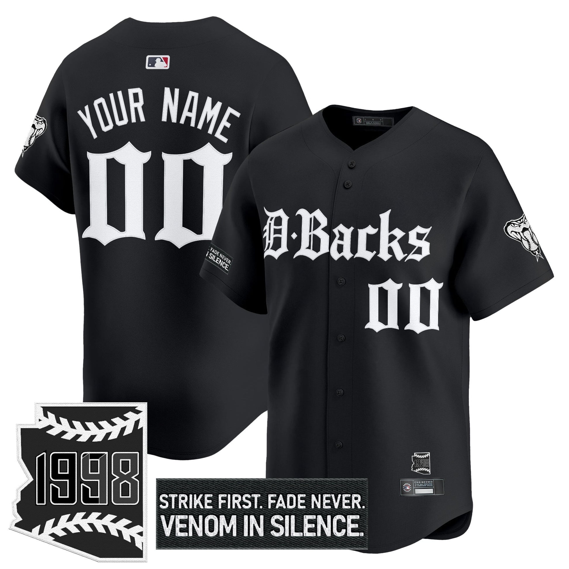 Arizona Diamondbacks 'Gothic Desert Fang Edition' Vapor Premier Limited Custom Jersey V2 - All Stitched