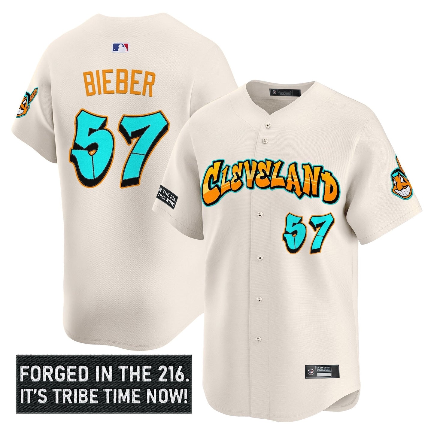 Men's Cleveland Indians 'Graffiti 216 Ink Edition' Vapor Premier Limited Jersey - All Stitched