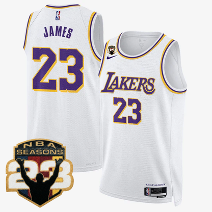 LAL LeBron Jame 23 Seasons Patch Special Jersey - All Stitched