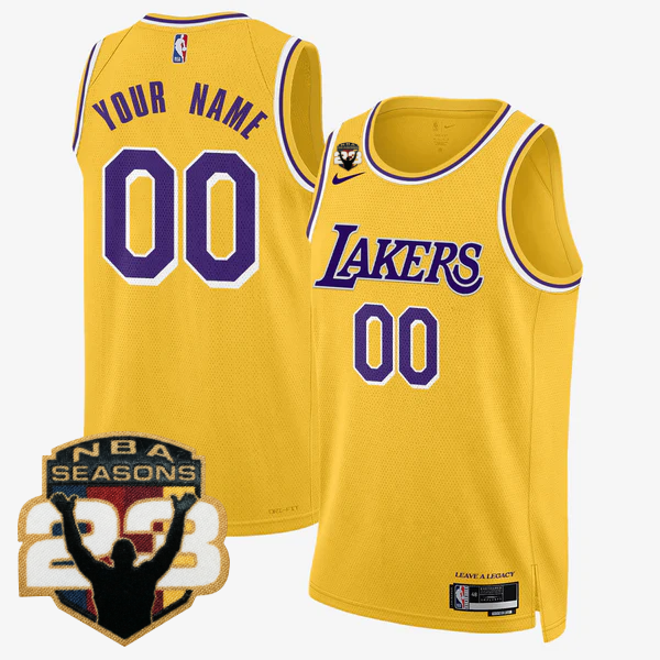 Custom LAL LeBron Jame 23 Seasons Patch Special Jersey - All Stitched