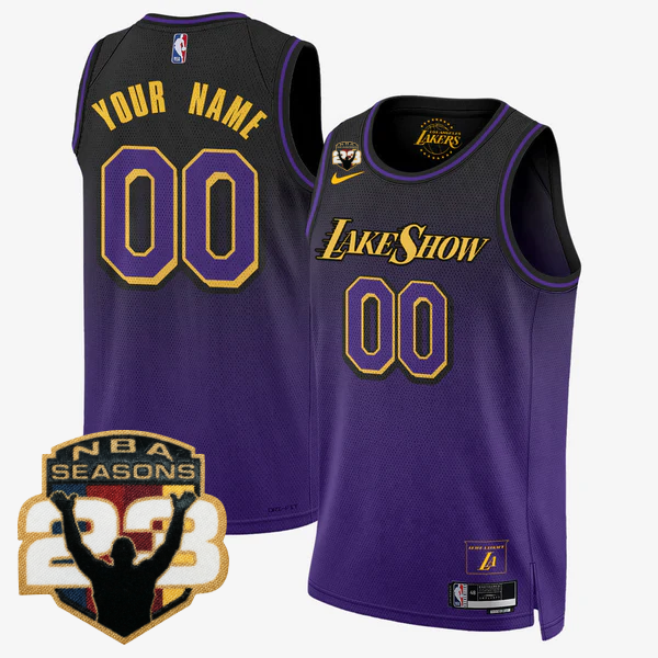 Custom LAL LeBron Jame 23 Seasons Patch Special Jersey - All Stitched