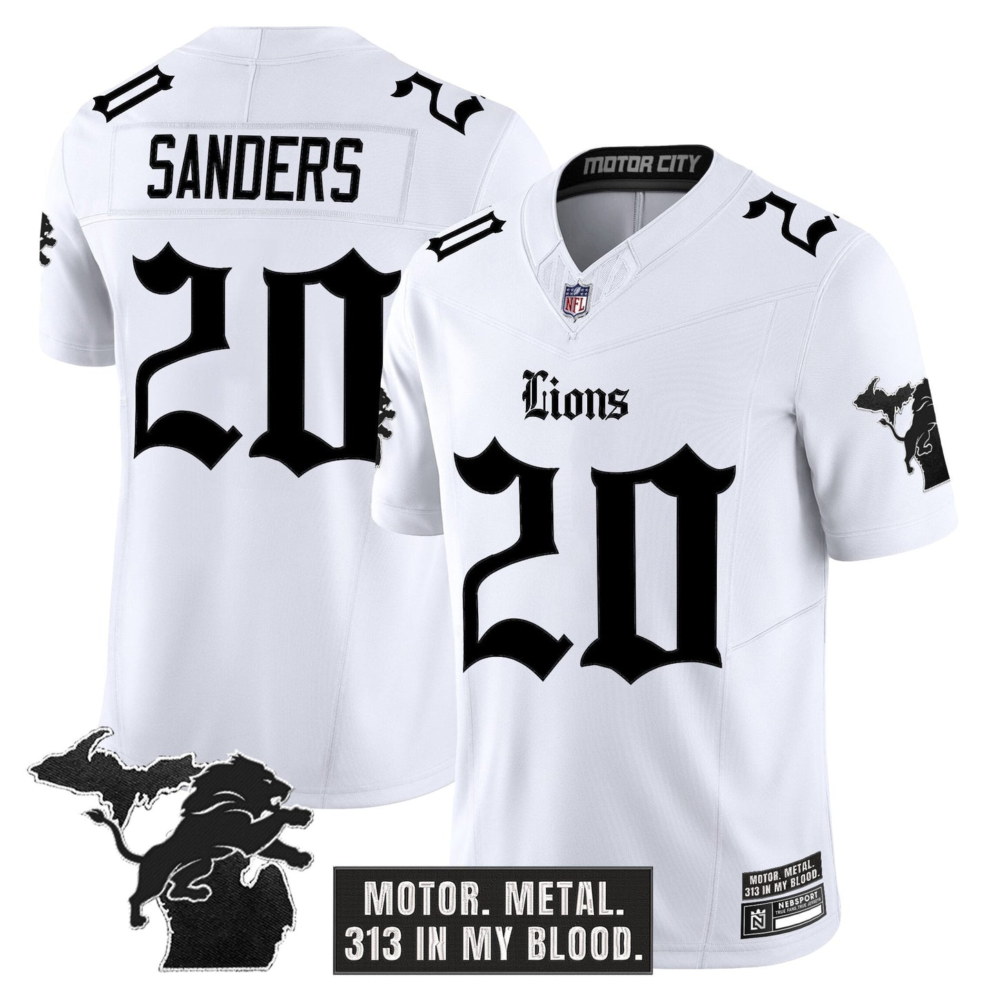 Men's Detroit Lions 'Gothic Motor Grit Edition' Vapor Limited Jersey - All Stitched