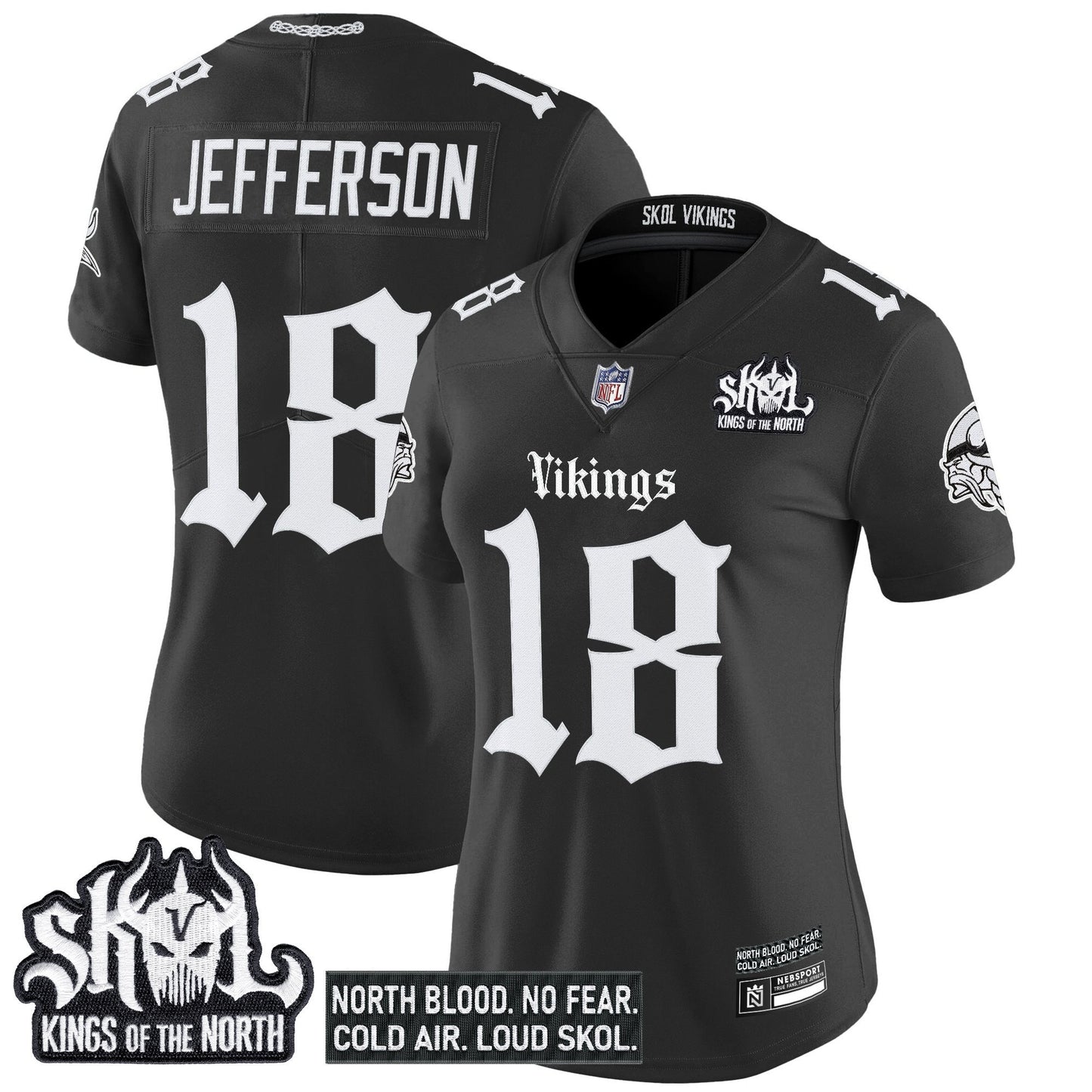 Women's Minnesota Vikings 'Gothic Norseblood Edition' Vapor Limited Jersey - All Stitched