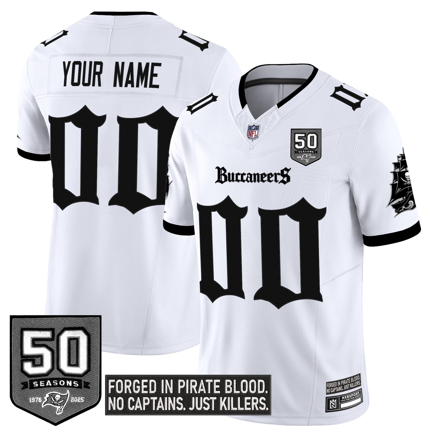 Tampa Bay Buccaneers 'Gothic Pirate Shadows Edition' Limited Custom Jersey - All Stitched