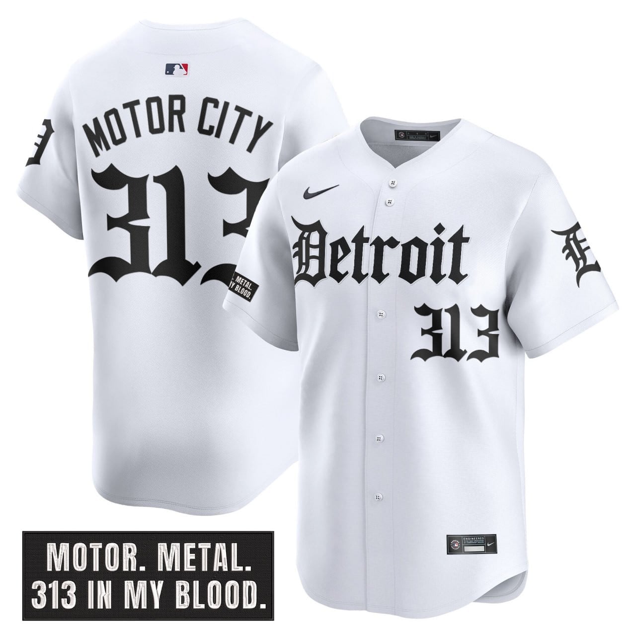 Men's Detroit Tigers 'Motor Gothic Edition' Vapor Premier Limited Jersey - All Stitched