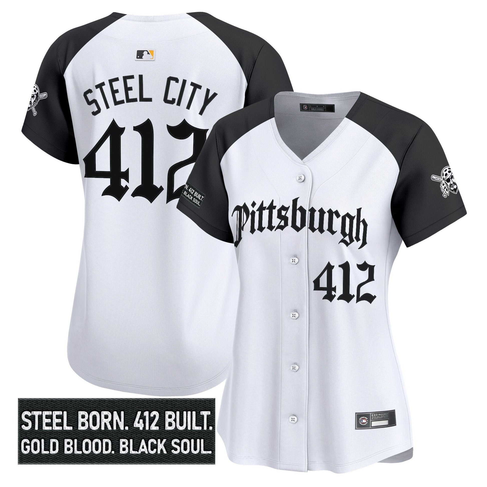 Women's Pittsburgh Pirates 'Gothic Steel City Edition' Vapor Premier Limited Jersey - All Stitched