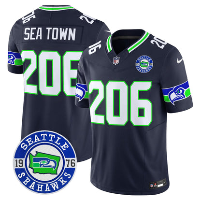 Men's Seahawks 2025 Seattle Est. 1976 Patch Vapor Limited Jersey - All Stitched