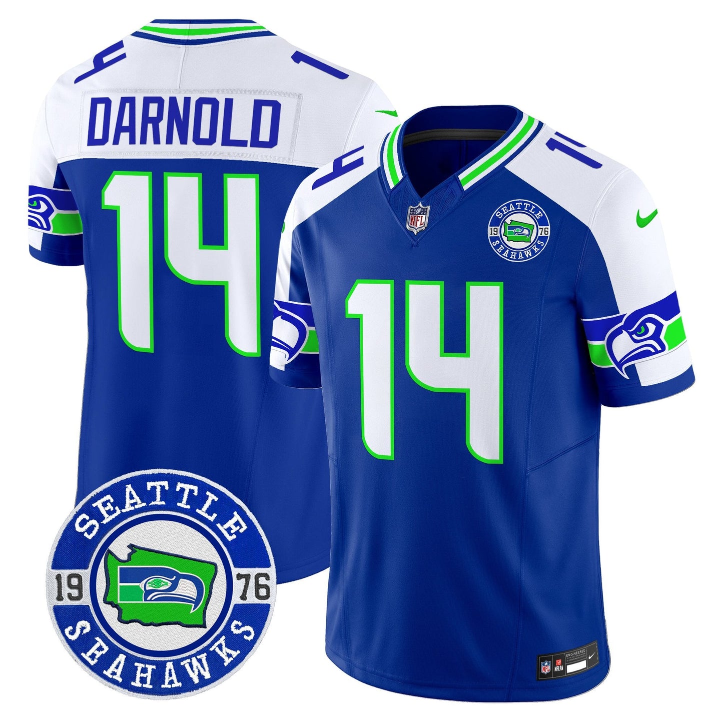 Men's Seahawks 2025 Seattle Est. 1976 Patch Vapor Limited Jersey - All Stitched