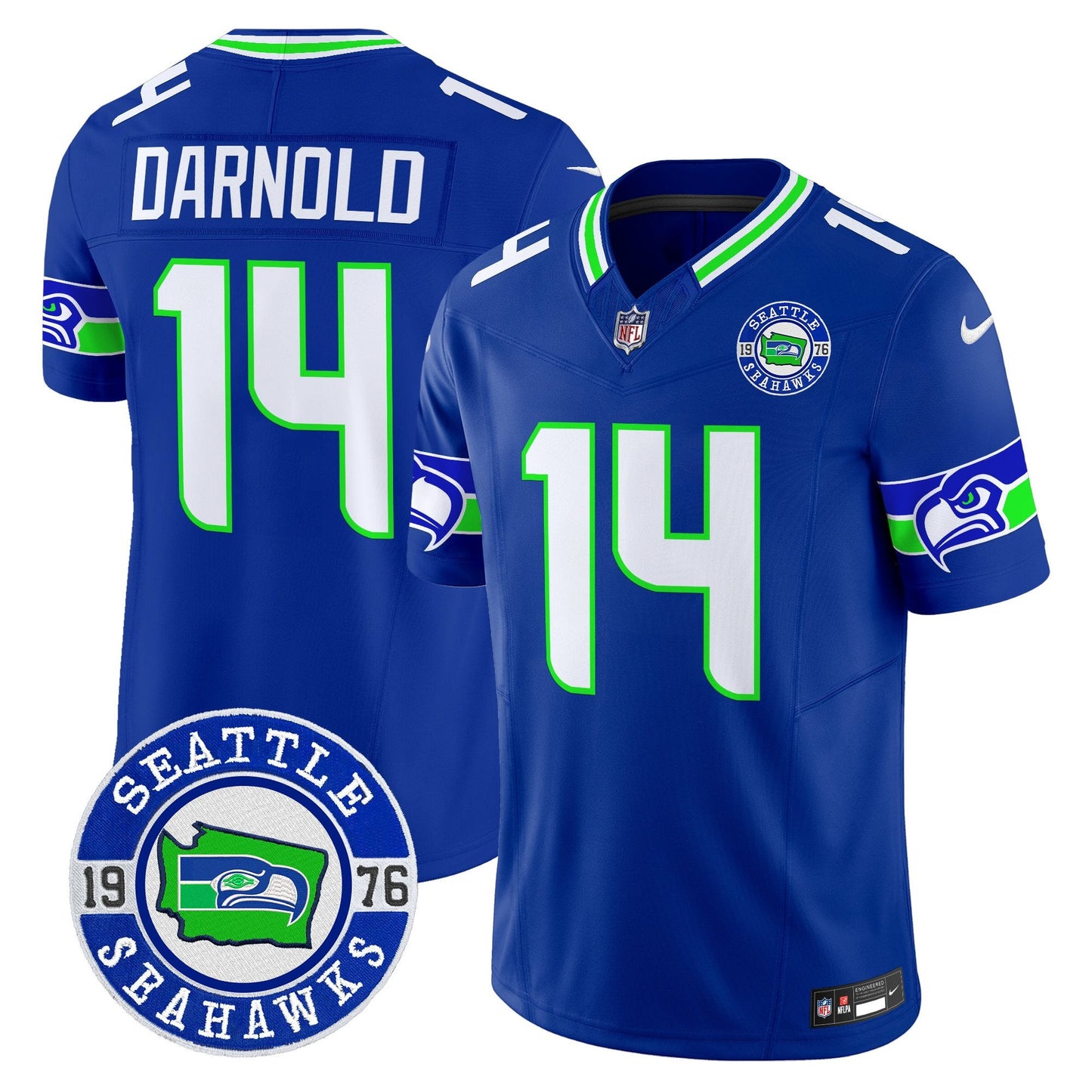 Men's Seahawks 2025 Seattle Est. 1976 Patch Vapor Limited Jersey - All Stitched