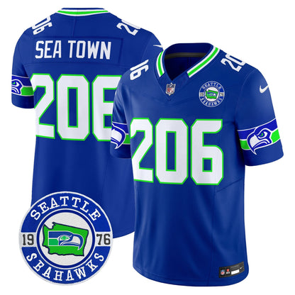 Men's Seahawks 2025 Seattle Est. 1976 Patch Vapor Limited Jersey - All Stitched