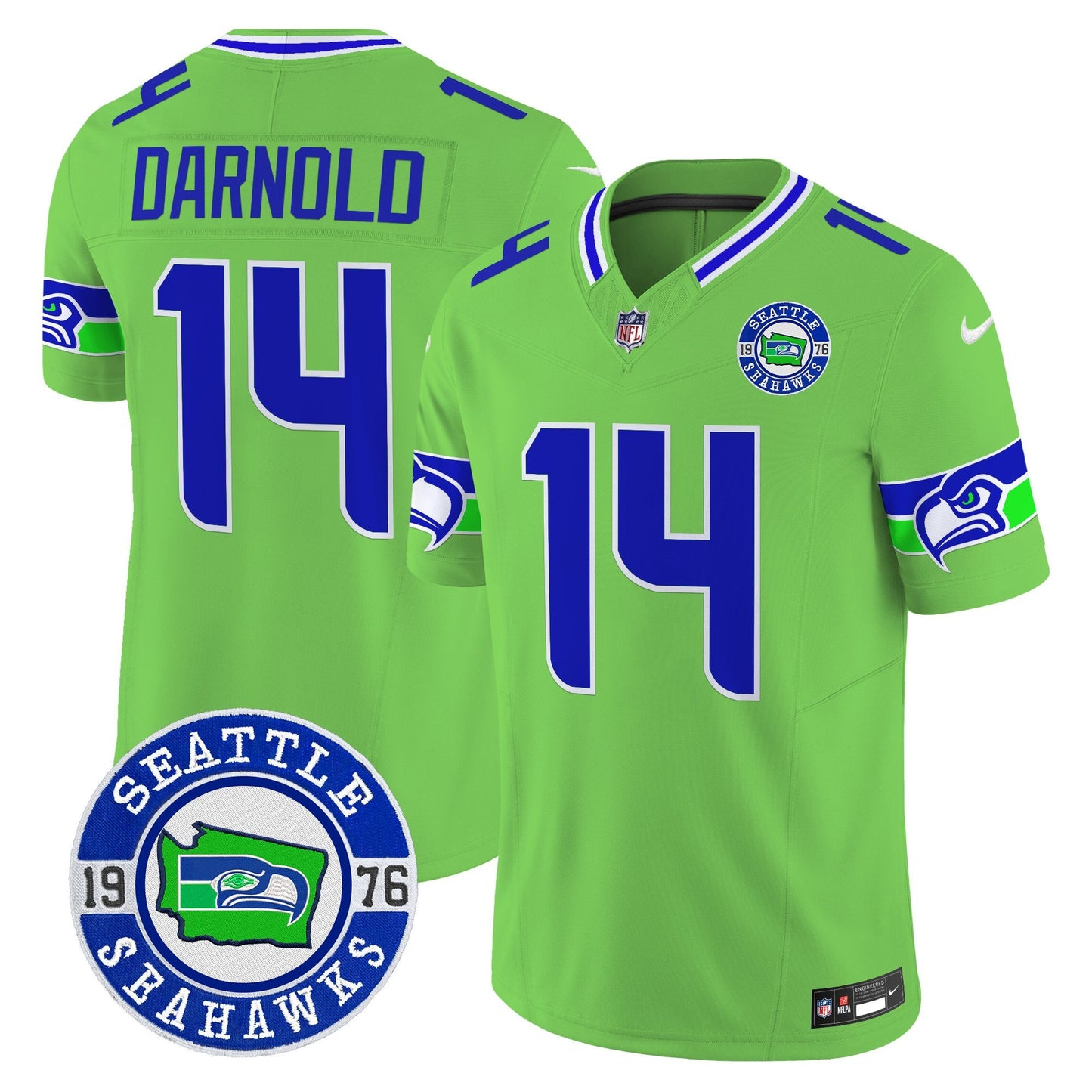 Men's Seahawks 2025 Seattle Est. 1976 Patch Vapor Limited Jersey - All Stitched