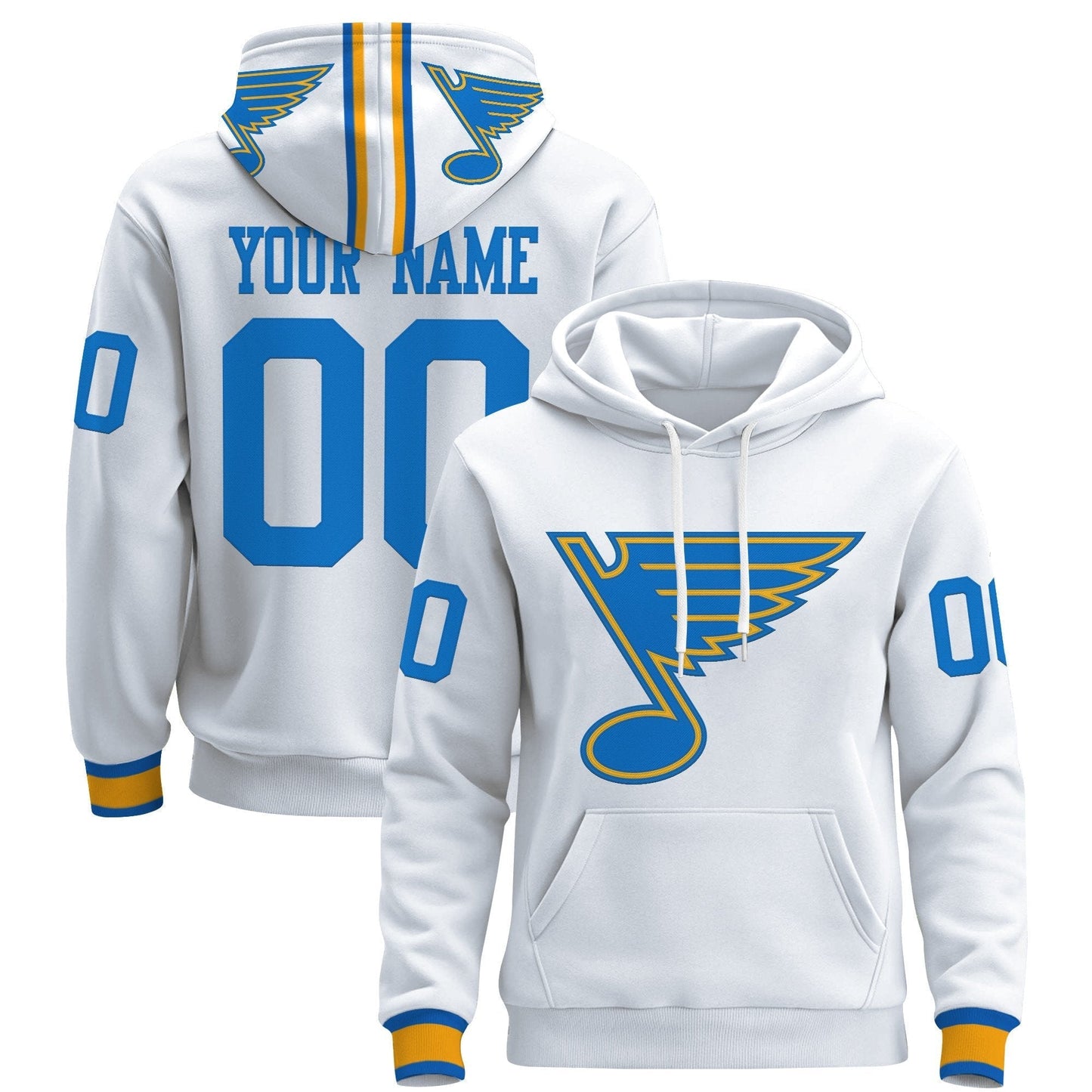 St. Louis Blues 2025/26 Premium Custom Pullover Hoodie - All Stitched