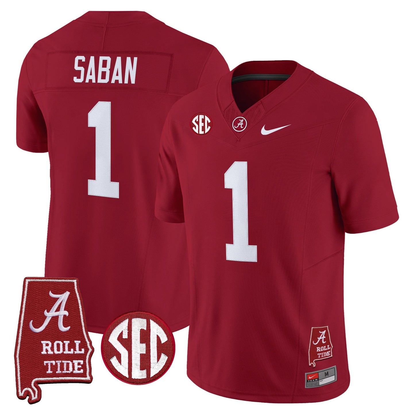 Men's Alabama Crimson Tide 2025 Vapor Limited Jersey - Alabama Map - All Stitched