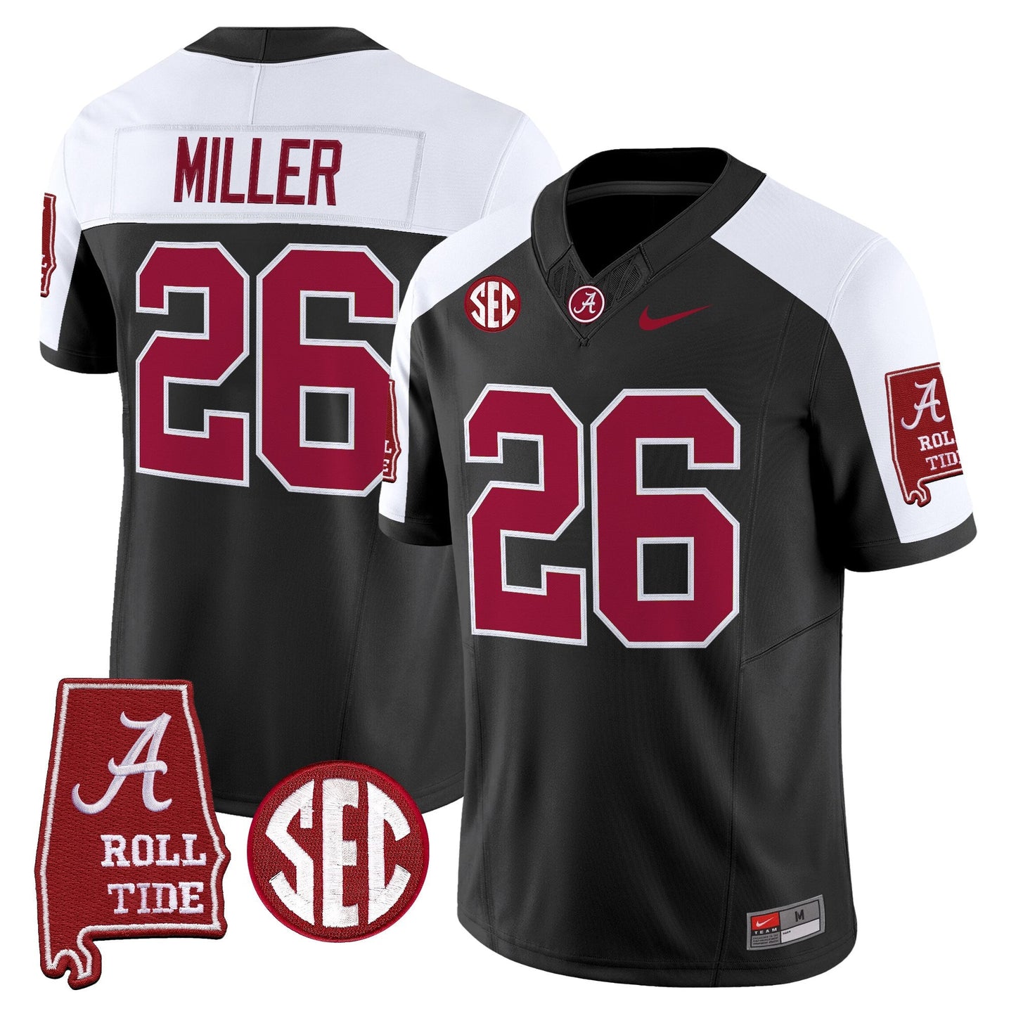 Men's Alabama Crimson Tide 2025 Vapor Limited Jersey - Alabama Map - All Stitched