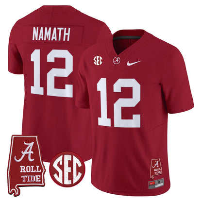 Men's Alabama Crimson Tide 2025 Vapor Limited Jersey - Alabama Map - All Stitched