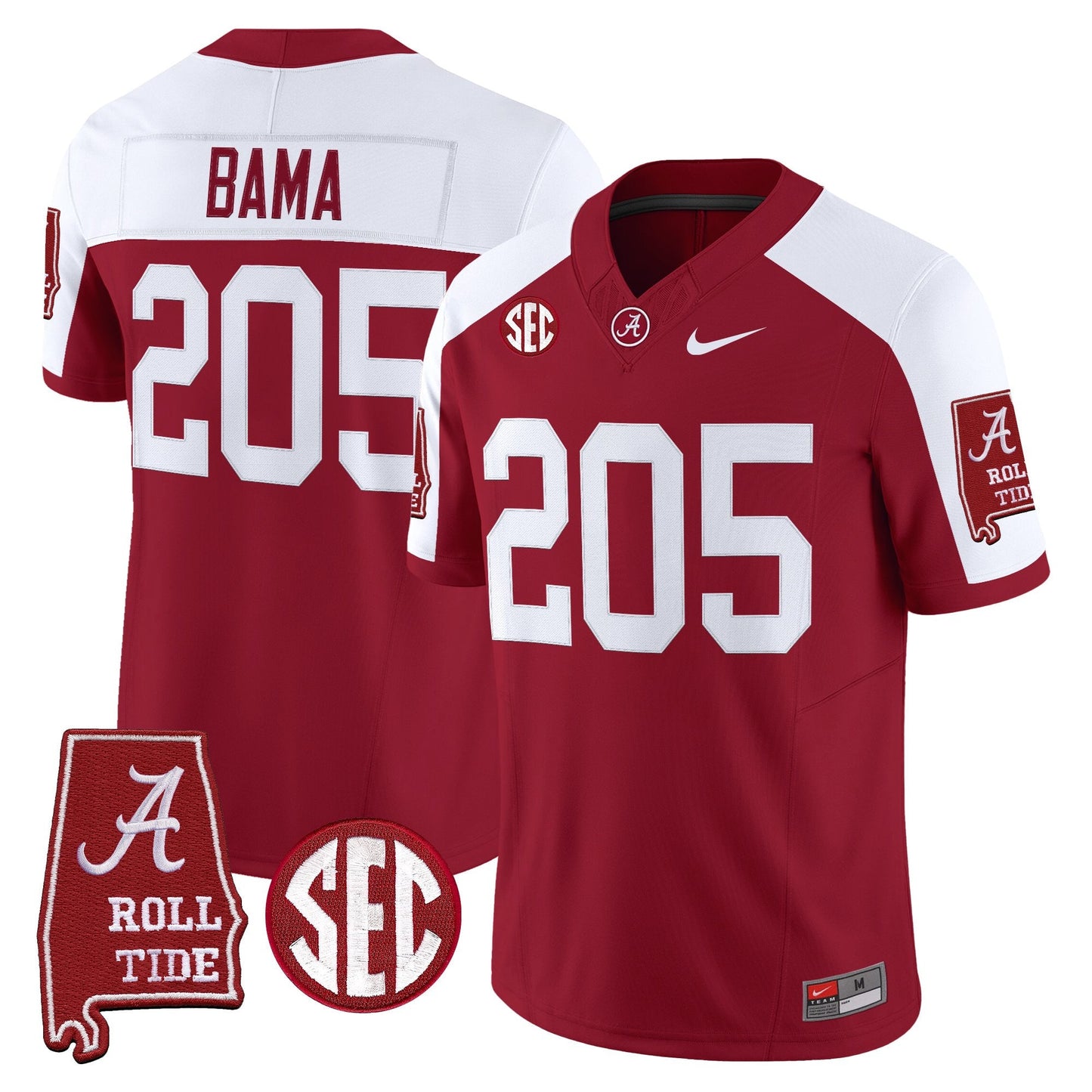 Men's Alabama Crimson Tide 2025 Vapor Limited Jersey - Alabama Map - All Stitched