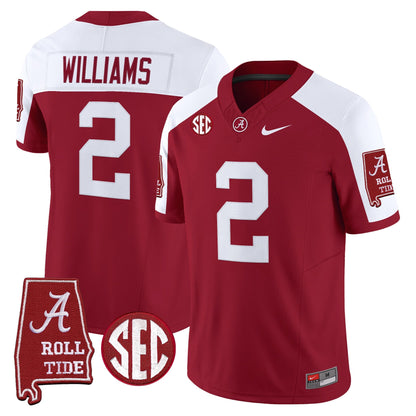 Men's Alabama Crimson Tide 2025 Vapor Limited Jersey - Alabama Map - All Stitched