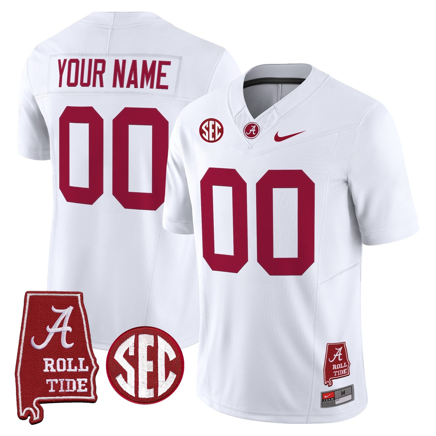 Alabama Crimson Tide 2025 Vapor Limited Custom Jersey - Alabama Map - All Stitched