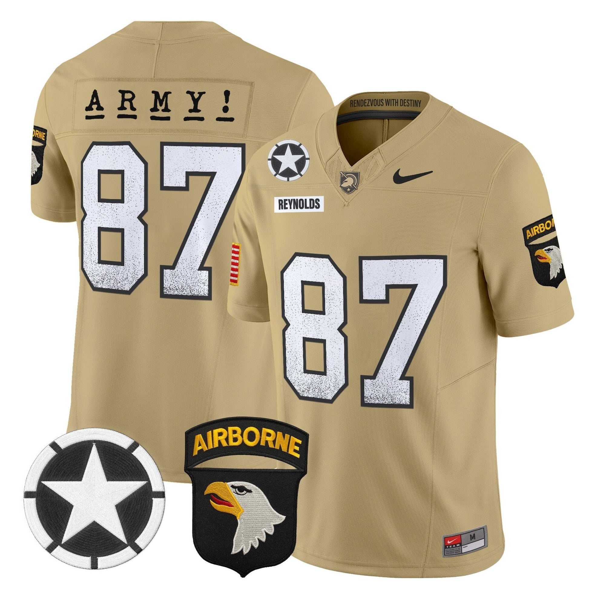 Men's Army Black Knights 2025 Screaming Eagles Vapor Limited Jersey - All Stitched