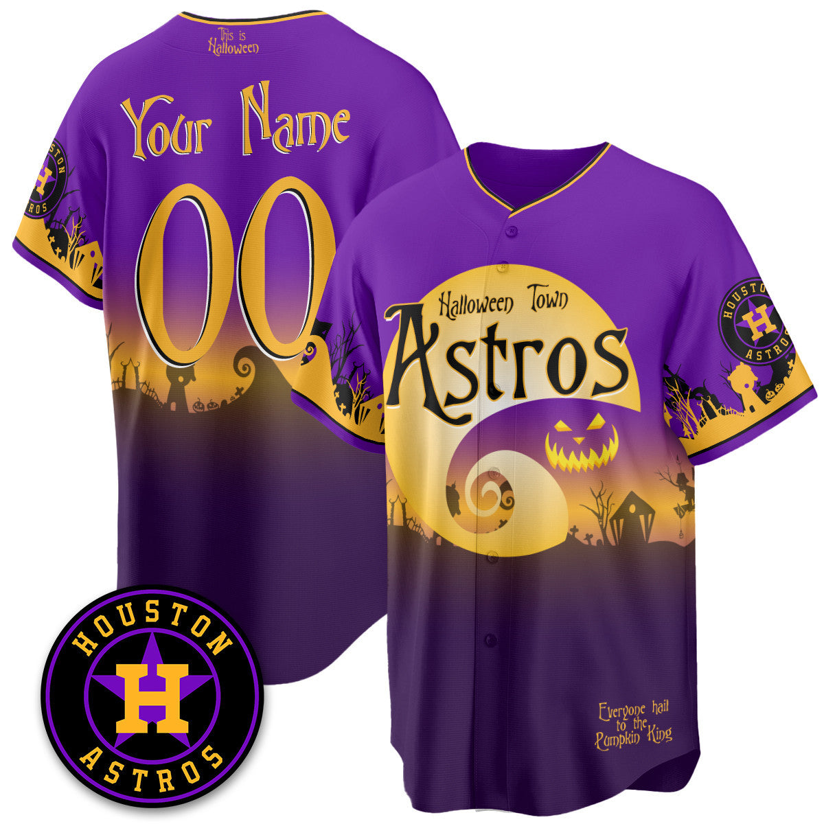 HOU "Halloween Town" Limited Custom Jersey - Stitched