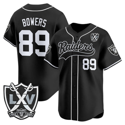 Las Vegas Raiders 65th Anniversary Patch Vapor Baseball Jersey - All Stitched