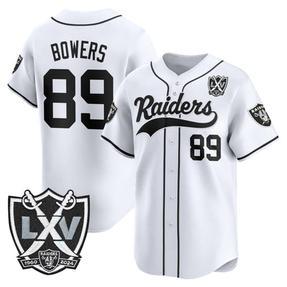 Las Vegas Raiders 65th Anniversary Patch Vapor Baseball Jersey - All Stitched