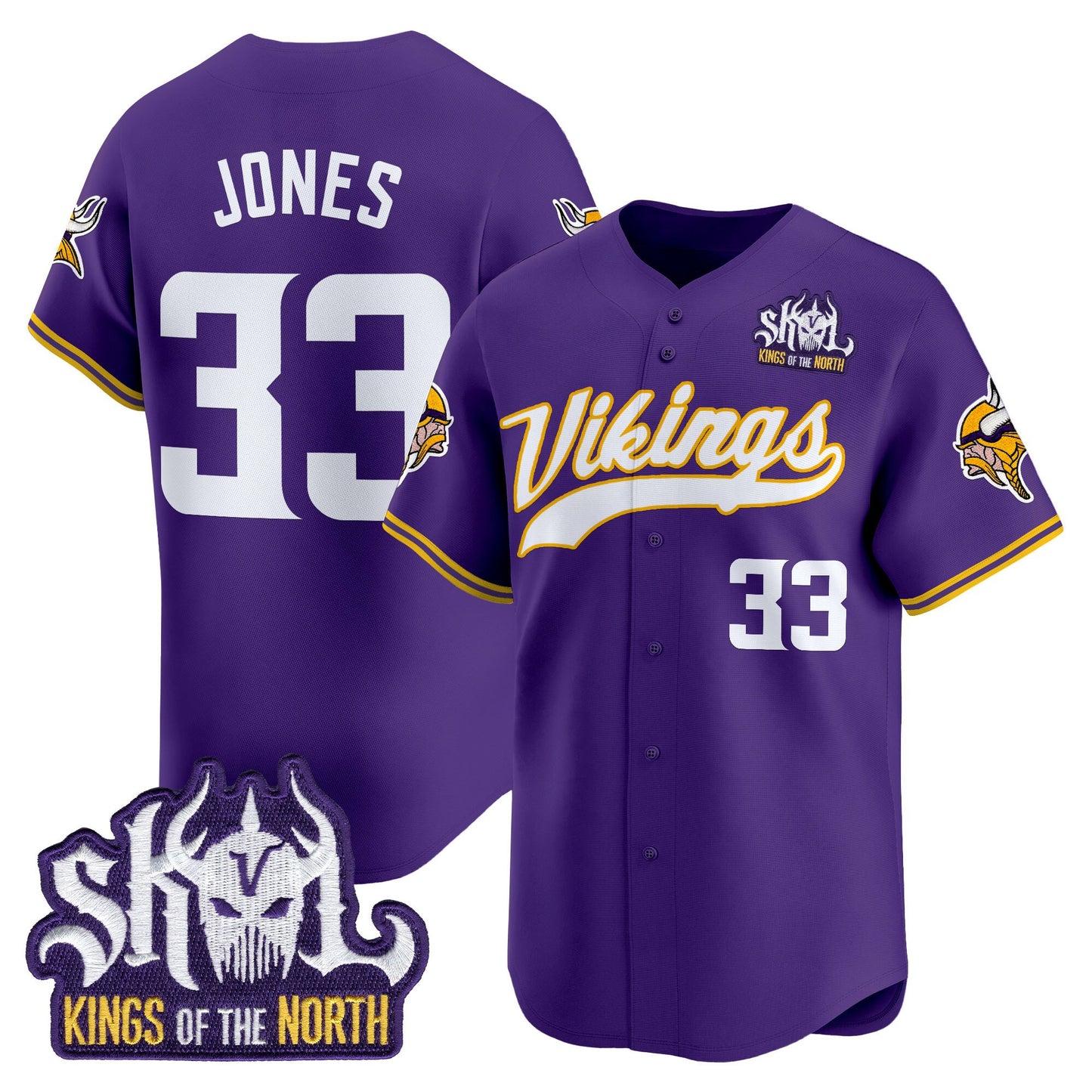  Minnesota Vikings 2025 Vapor Baseball Jersey - Stitched